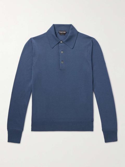 Slim-Fit Cashmere and Silk-Blend Polo Shirt
