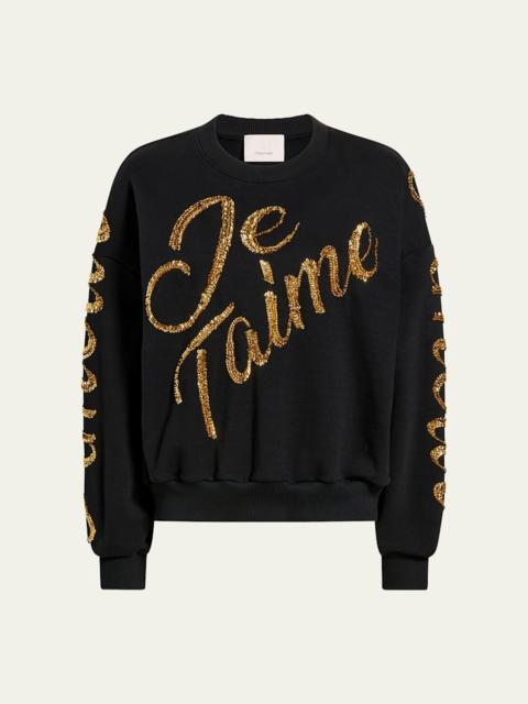 Crushed Sequin Loveletter Brandy Sweater