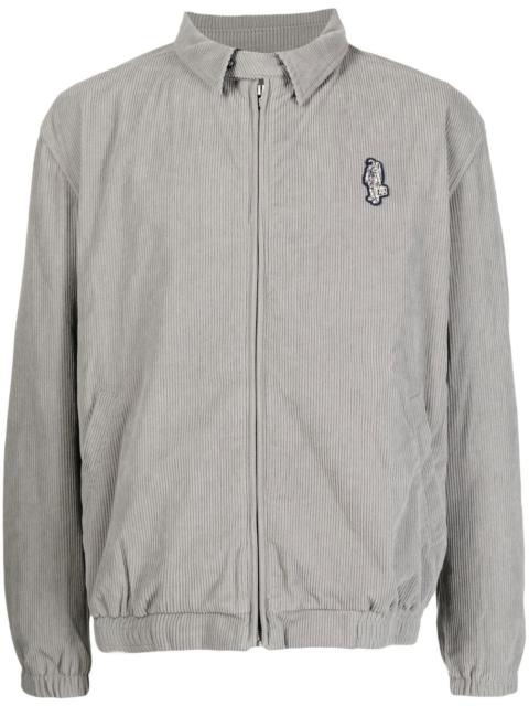 logo-print zip-up shirt jacket