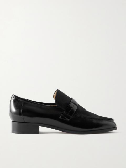 Mod Calf Hair And Glossed-leather Loafers