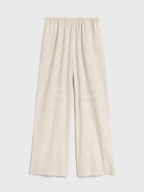 Monogram flannel pj bottoms light beige melange