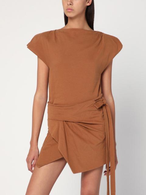 Asymmetrical Sebani T-shirt in caramel colour
