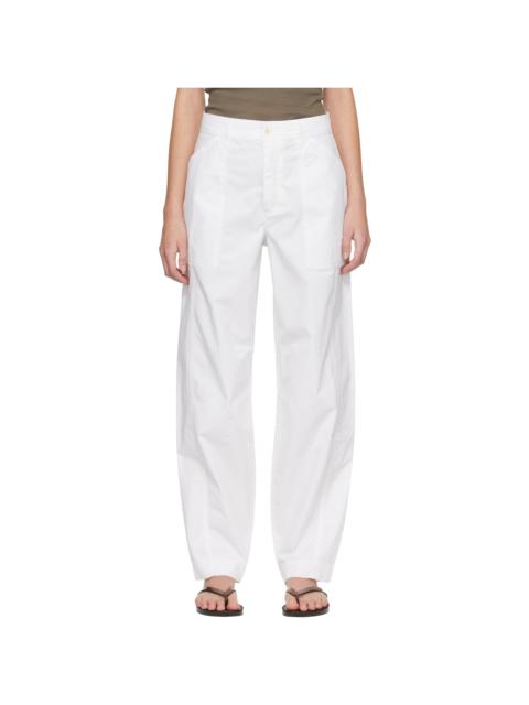 White Relaxed Cargo Pants