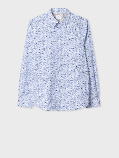 Blue 'Good Fortune Floral' Tailored-Fit Shirt
