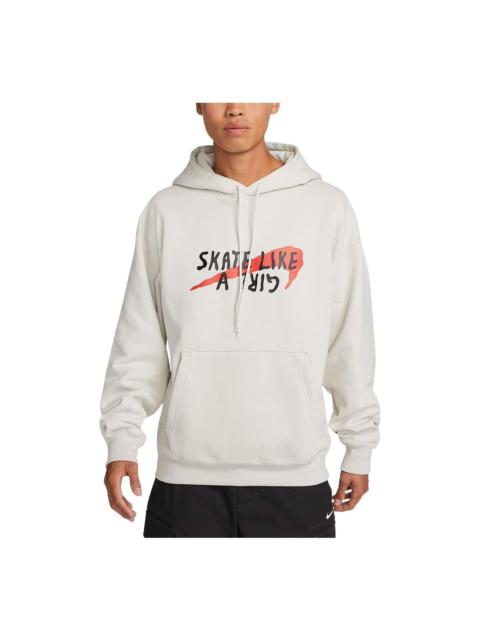 Nike Skate like a girl graphic hoodie 'Rice White' DQ7305-072