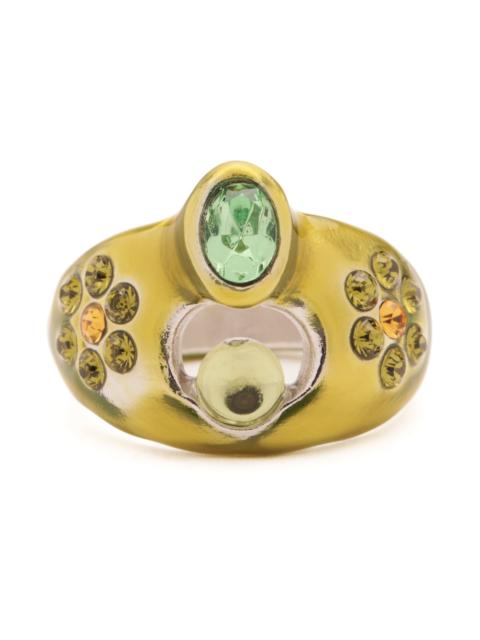 OLIVE COSMIC DAISY RING