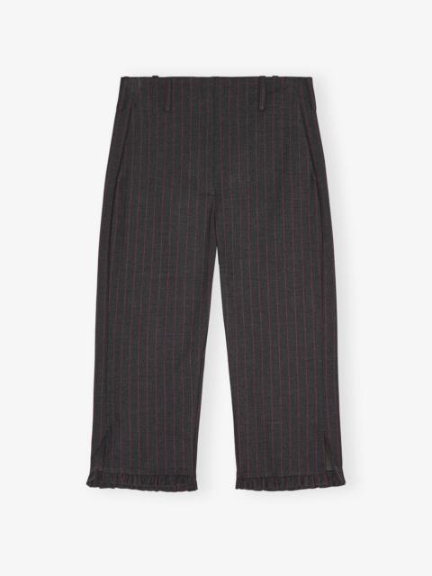 BLACK PINSTRIPE CAPRI PANTS