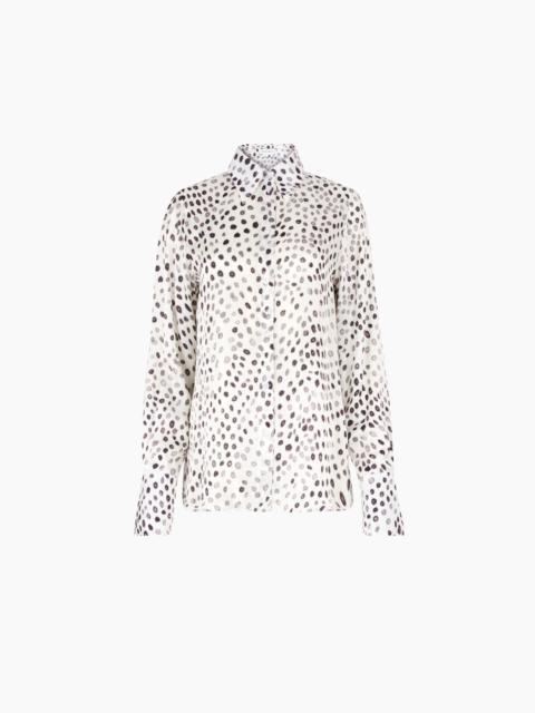 Polka Dot Satin Shirt With Bell Cuffs