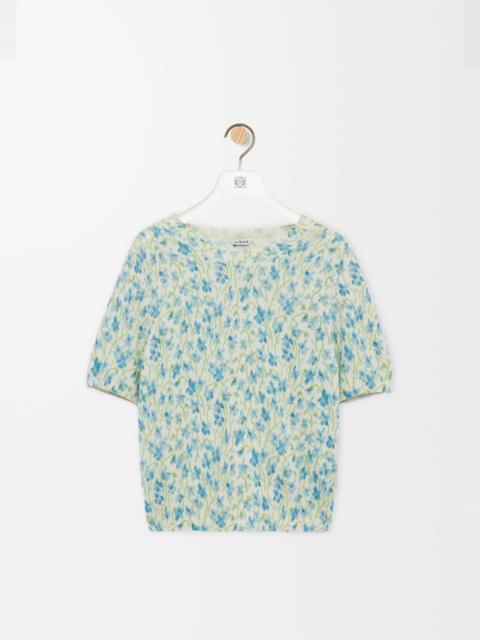 Short sleeve sweater in cotton blend