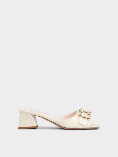 Très Vivier Strass Buckle Mules in Patent Leather