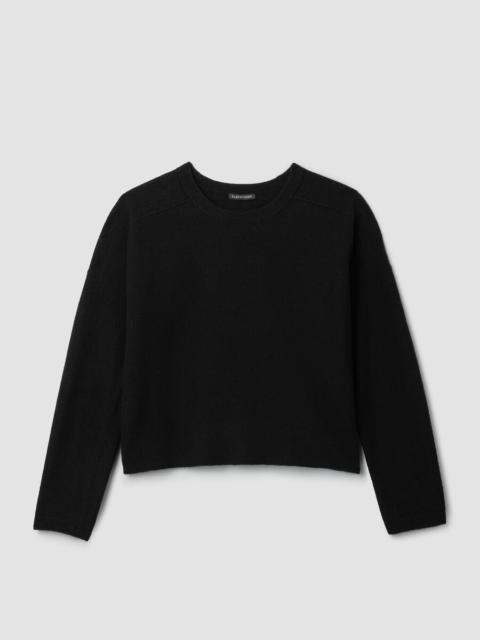 Fine Felted Wool Crew Neck Short Top in Regenerative Wool