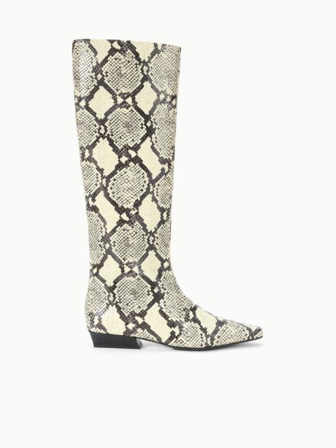 STAUD WALLY FLAT BOOT WHITE SNAKE