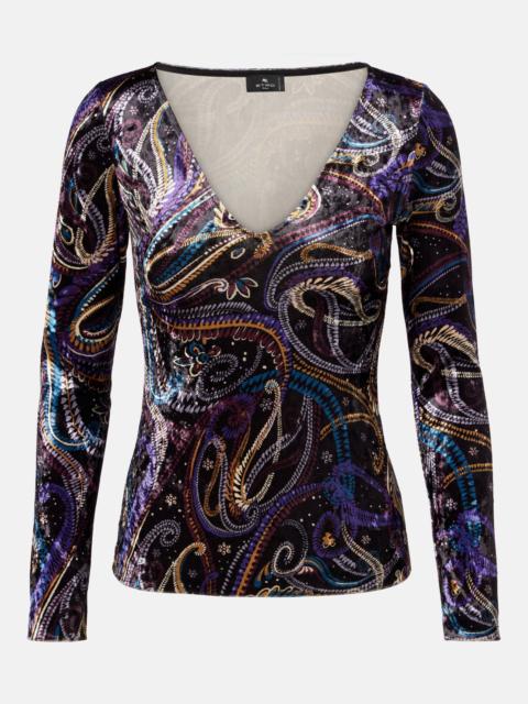 Paisley jersey top