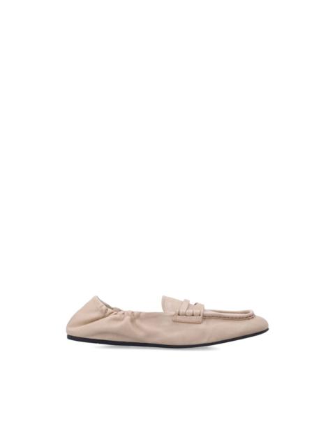 ruched moccasin loafers