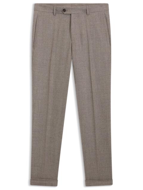 MICRO-PATTERNED TAPERED-FIT TROUSERS IN VIRGIN WOOL