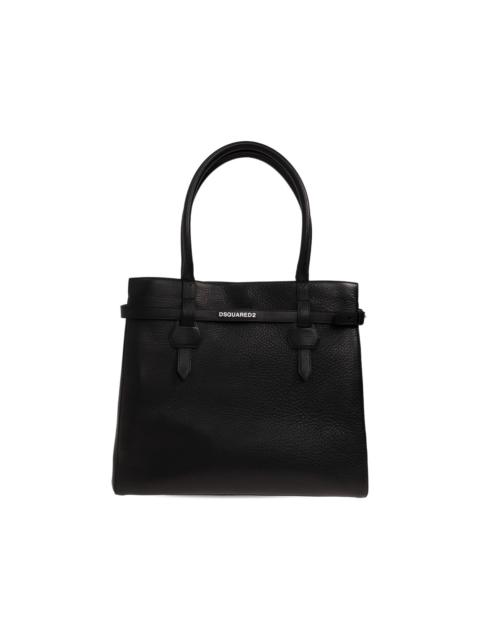 strap leather tote bag