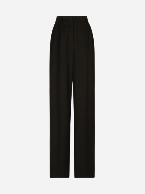 Twill palazzo pants