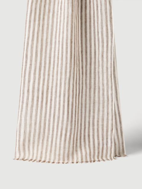 Sparkling striped linen scarf