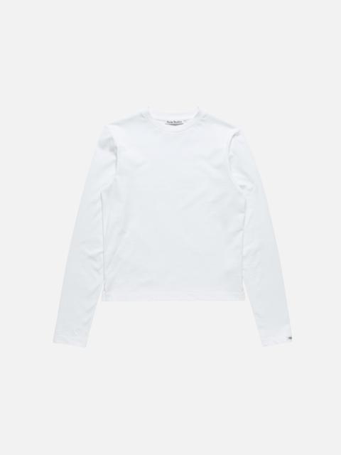 Satin label t-shirt - regular - Optic White