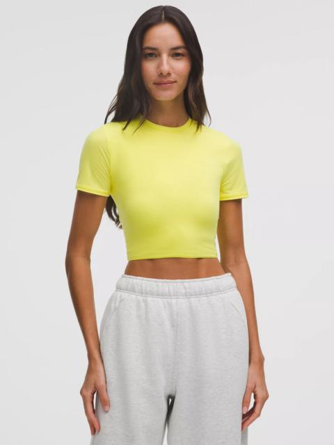 Wundermost Ultra-Soft Nulu Crewneck Cropped T-Shirt