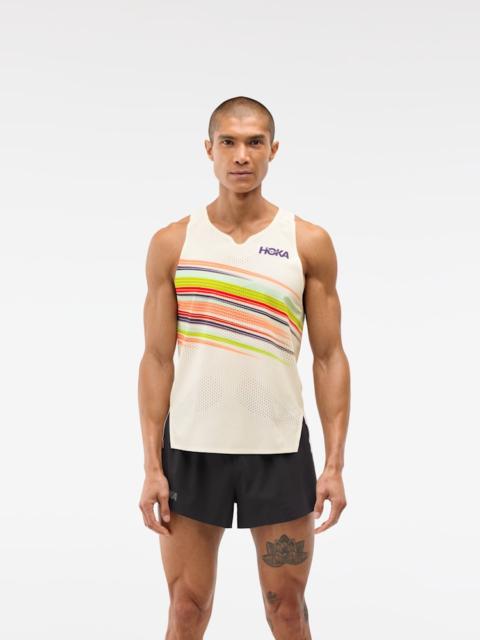 Men's Race Day Singlet Top in Alabaster Flare