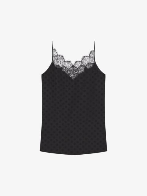 TOP IN POLKA DOTS JACQUARD AND LACE