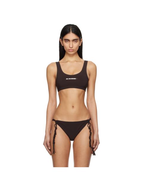 Brown Logo Bikini Top