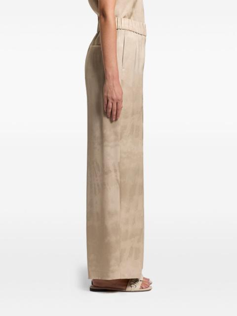 fluid jacquard trousers