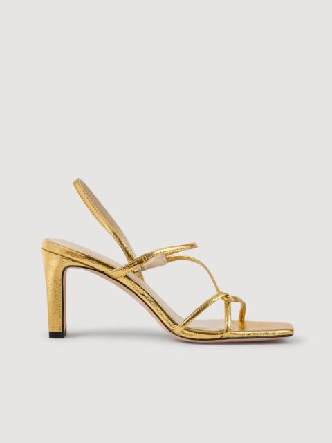 EMBOSSED LEATHER SANDALS