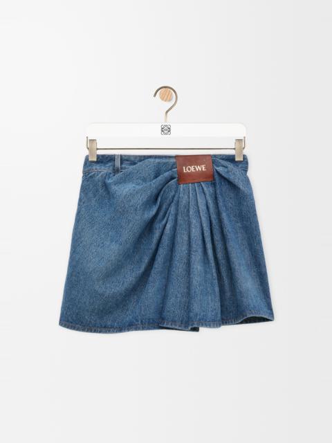 Draped skirt in denim