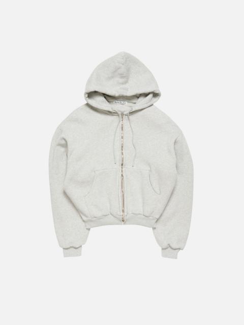 Hooded zip-up sweatshirt - Grey Melange