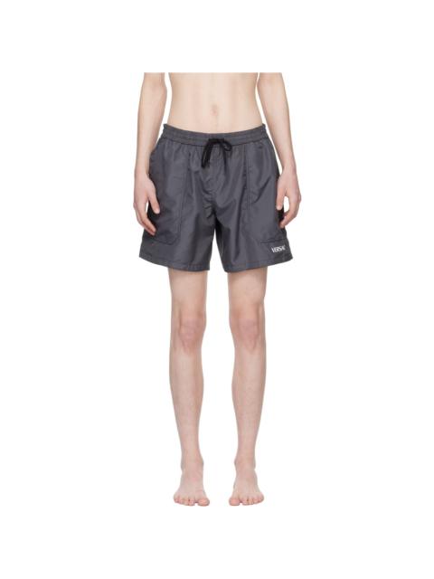 Gray Barocco Reversible Swim Shorts