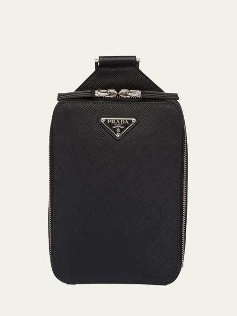 Men's Saffiano Leather Sling Backpack