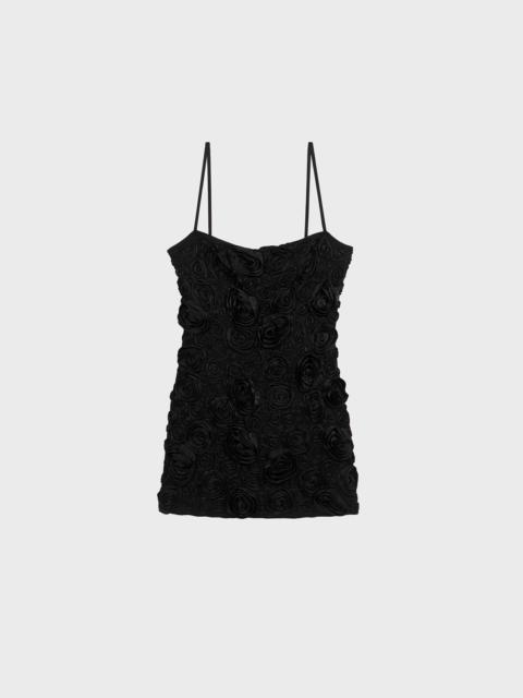 SLIP DRESS WITH 3D EMBROIDERY ROSES