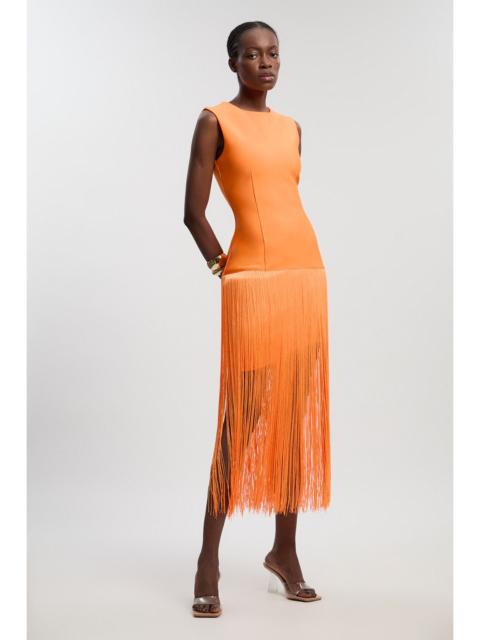 Petite Figure Form Bandage Tassel Hem Knitted Dress