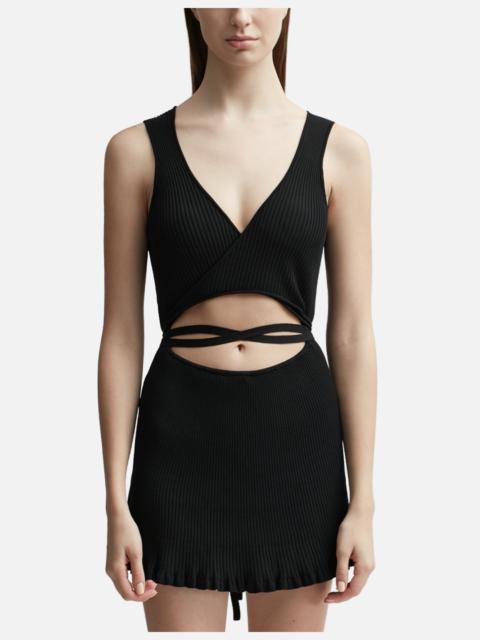 MINI PEEPHOLE KNIT DRESS