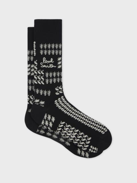 Black Contrast 'Bandana' Socks