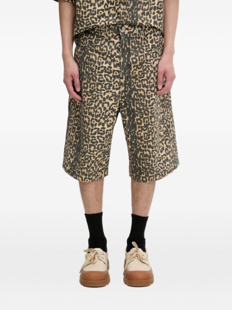 leopard-print shorts
