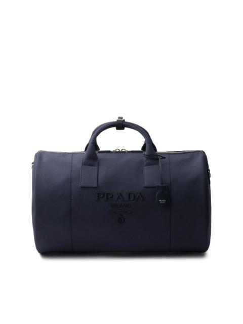 logo-embossed duffle bag