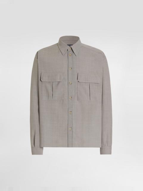 Virgin wool canvas shirt
