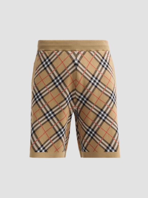Men's Gawain Check Knit Shorts - Sand Ip Check