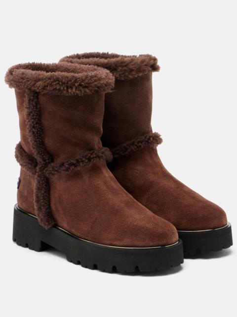Teddi 20 shearling-trimmed suede ankle boots