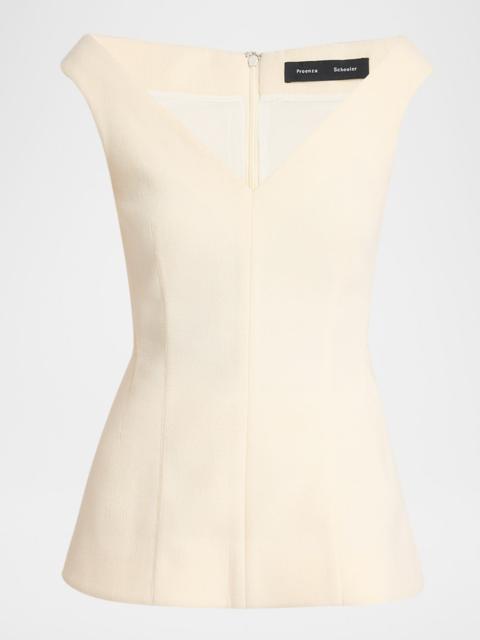 Mariam Wool Scuba V-Neck Top