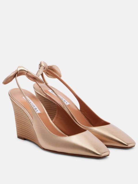 Very Bow Tie 85 leather wedges