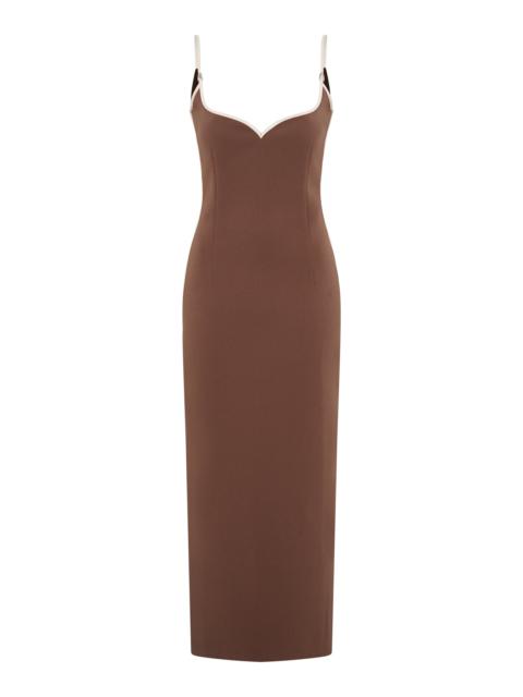 Sweetheart Neck Dress brown