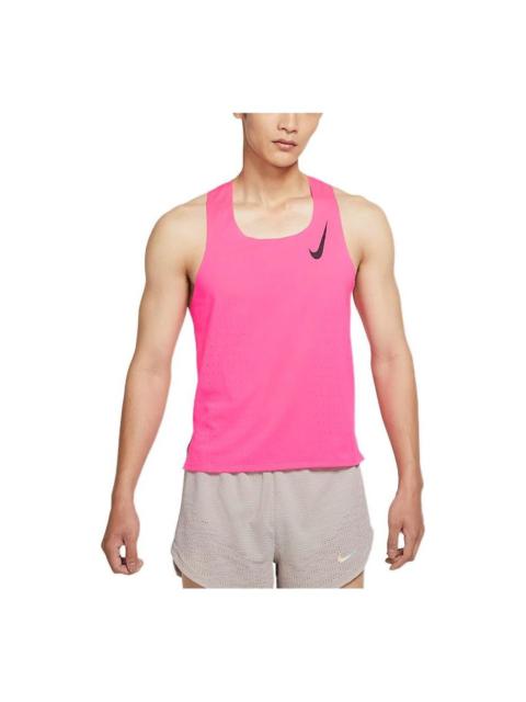 Nike AeroSwift Pullover Running Solid Color Sleeveless Vest Pink CJ7836-639