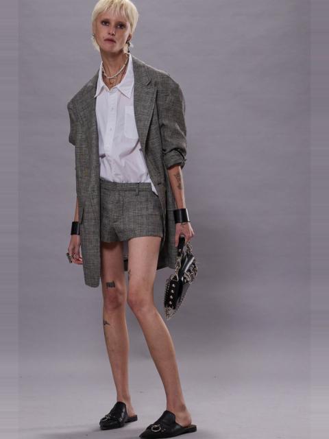 OVERSIZED RAGGED BLAZER - BLACK&WHITE GLENPLAID - R13