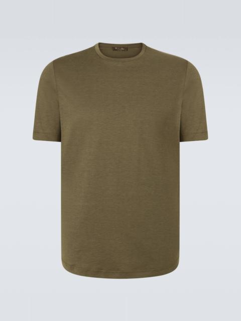 Levo silk and cotton jersey T-shirt