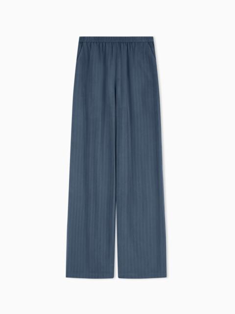PINSTRIPED FLOWING FABRIC TROUSERS