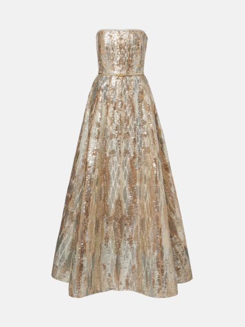 Sequined bustier gown